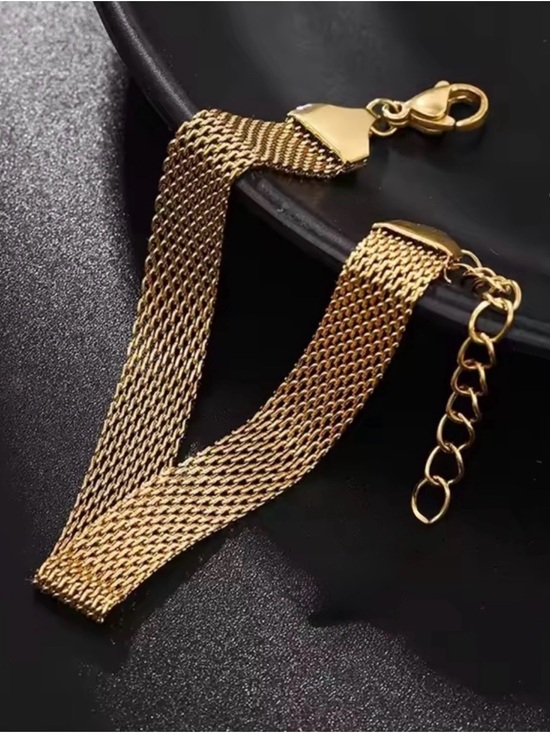 Anthropologie Jewelry - Gold Mesh Chain Bracelet-Elegant Jewelry